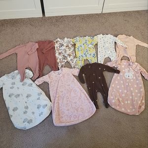 Old Navy & Carter's Baby Girl Sleep Bundle 3-6 months